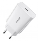 Сетевое зарядное устройство для быстрой зарядки Baseus Speed Mini USB-C 20Вт белый