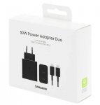 Сетевое зарядное устройство Samsung SEP-T5020X 50W 2xUSB-C Черное + кабель