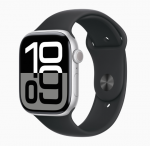 Смарт-часы Apple Watch Series 10 GPS 46 мм M/L корпус из алюминия Silver ремешок Black