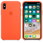 Чехол Silicon case iPhone X, оранжевый