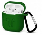 Чехол силиконовый с карабином Apple AirPods, зеленый