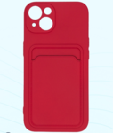 Чехол Silicone Case CardHolder iPhone 13, Красный