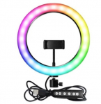 Кольцевая LED лампа RGB 20см (цветная)