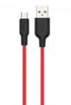 Кабель USB Hoco X21 Type-C силиконовый черно-красный 1м