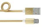 Кабель micro-USB InterStep Nylon, 1м Gold