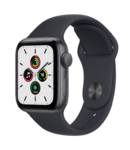 Apple Watch SE, 44MM, Корпус из алюминия цвета «серый космос», Спортивный ремешок цвета Midnight