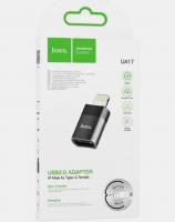 Адаптер Hoco UA17 (USB 2.0) lightning, черный